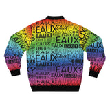 EAUX BLACK ON RAINBOW AOP MEN'S BOMBER JACKET