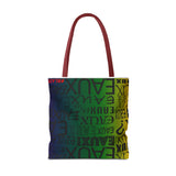 EAUX - BLACK ON MARDI GRAS TOTE BAG