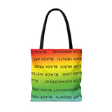 BLACK MAGIC RAINBOW BLACK  TOTE BAG