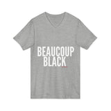 BEAUCOUP BLACK - WHITE UNISEX V-NECK T-SHIRT