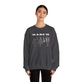 MARCH - WHITE UNISEX SWEAT SHIRT