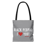 BLACKITY BLACK - WHITE TOTE BAG