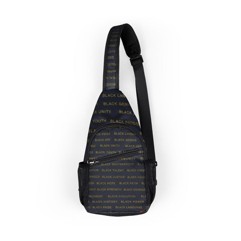 BLACK MAGIC - GOLD LETTERS SLING BAG