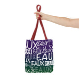 EAUX- WHITE ON MARDI GRAS TOTE BAG