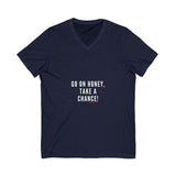 GO ON HONEY UNISEX V-NECK T-SHIRTS