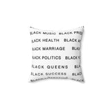 BLACK MAGIC - BLACK LETTERS THROW PILLOW