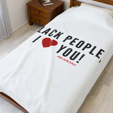BLACK PEOPLE I LOVE YOU - BLACK PLUSH BLANKET