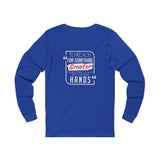 REACH FOR SOMETHING - WHITE RED UNISEX LONG SLEEVE T-SHIRT