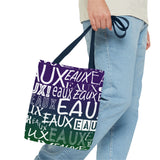 EAUX- WHITE ON MARDI GRAS TOTE BAG