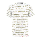 BLACK MAGIC - GOLD LETTERS AOP UNISEX T-SHIRT