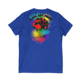 BLACK GAY PROUD FIST UNISEX V-NECK T-SHIRTS