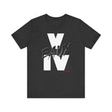 V EAUX IV - WHITE W/ BLACK EAUX UNISEX SHORT SLEEVE T-SHIRT