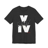 V EAUX IV - WHITE W/ BLACK EAUX UNISEX SHORT SLEEVE T-SHIRT