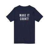 MAKE IT COUNT UNISEX V-NECK T-SHIRTS