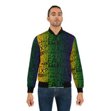 EAUX - BLACK ON MARDI GRAS AOP MEN'S BOMBER JACKET