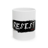 RESIST - BLACK CERAMIC MUG - WHITE 11OZ