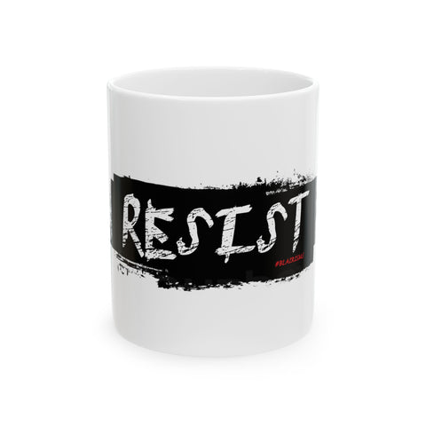 RESIST - BLACK CERAMIC MUG - WHITE 11OZ