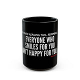 SMILES FOR YOU CERAMIC MUG - BLACK 110Z, 150Z