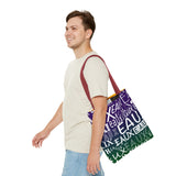 EAUX- WHITE ON MARDI GRAS TOTE BAG
