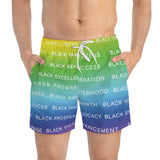 BLACK MAGIC RAINBOW WHITE SWIM TRUNKS