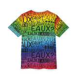 EAUX BLACK ON RAINBOW AOP UNISEX T-SHIRT
