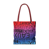 EAUX - BLACK ON RAINBOW TOTE BAG