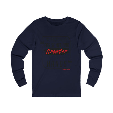 REACH FOR SOMETHING - BLACK RED UNISEX LONG SLEEVE T-SHIRT