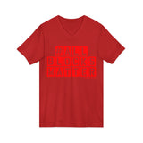 ALLBLOCKSMATTER_Red UNISEX V-NECK T-SHIRT
