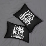 PEACE BE THE JOURNEY WHITE LUMBAR PILLOW