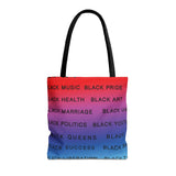 BLACK MAGIC RAINBOW BLACK  TOTE BAG