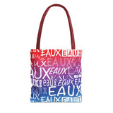 EAUX WHITE ON RAINBOW TOTE BAG