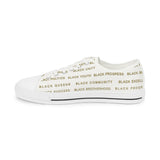BLACK MAGIC - GOLD LETTERS LOW-TOP SNEAKERS WHITE-SOLE