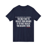 REALIZE YOUR DREAMS UNISEX V-NECK T-SHIRT