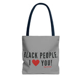 BLACK PEOPLE I LOVE YOU - BLACK TOTE BAG
