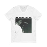 SPEAK - BLACK UNISEX V-NECK T-SHIRT