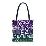 EAUX- WHITE ON MARDI GRAS TOTE BAG