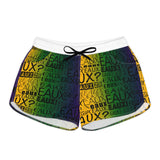 EAUX - BLACK ON MARDI GRAS  WOMEN'S CASUAL SHORTS