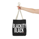 BLACKITY BLACK - WHITE TOTE BAG