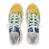 EAUX- WHITE ON MARDI GRAS MESH SNEAKERS
