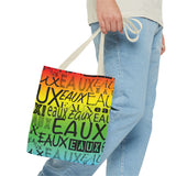 EAUX - BLACK ON RAINBOW TOTE BAG
