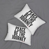 PEACE BE THE JOURNEY BLACK LUMBAR PILLOW