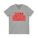 ALLBLOCKSMATTER_Red UNISEX V-NECK T-SHIRT