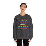 BLACK GAY PROUD UNISEX SWEATSHIRTS