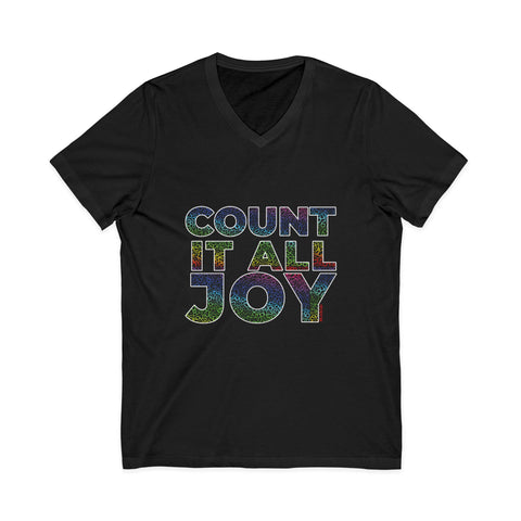 COUNT IT ALL JOY UNISEX V-NECK  T-SHIRTS