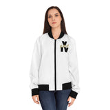 V EAUX IV - BLACK W/ GOLD EAUX  AOP WOMEN'S BOMBER JACKET