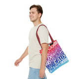 EAUX WHITE ON RAINBOW TOTE BAG