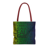 EAUX - BLACK ON MARDI GRAS TOTE BAG