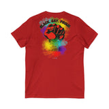 BLACK GAY PROUD FIST UNISEX V-NECK T-SHIRTS