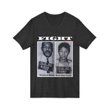 FIGHT - WHITE UNISEX V-NECK T-SHIRT