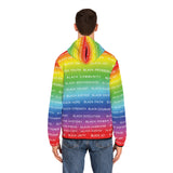 BLACK MAGIC RAINBOW WHITE AOP ZIP HOODIE